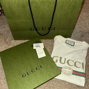 Gucci Cream Shirt with Black Tag